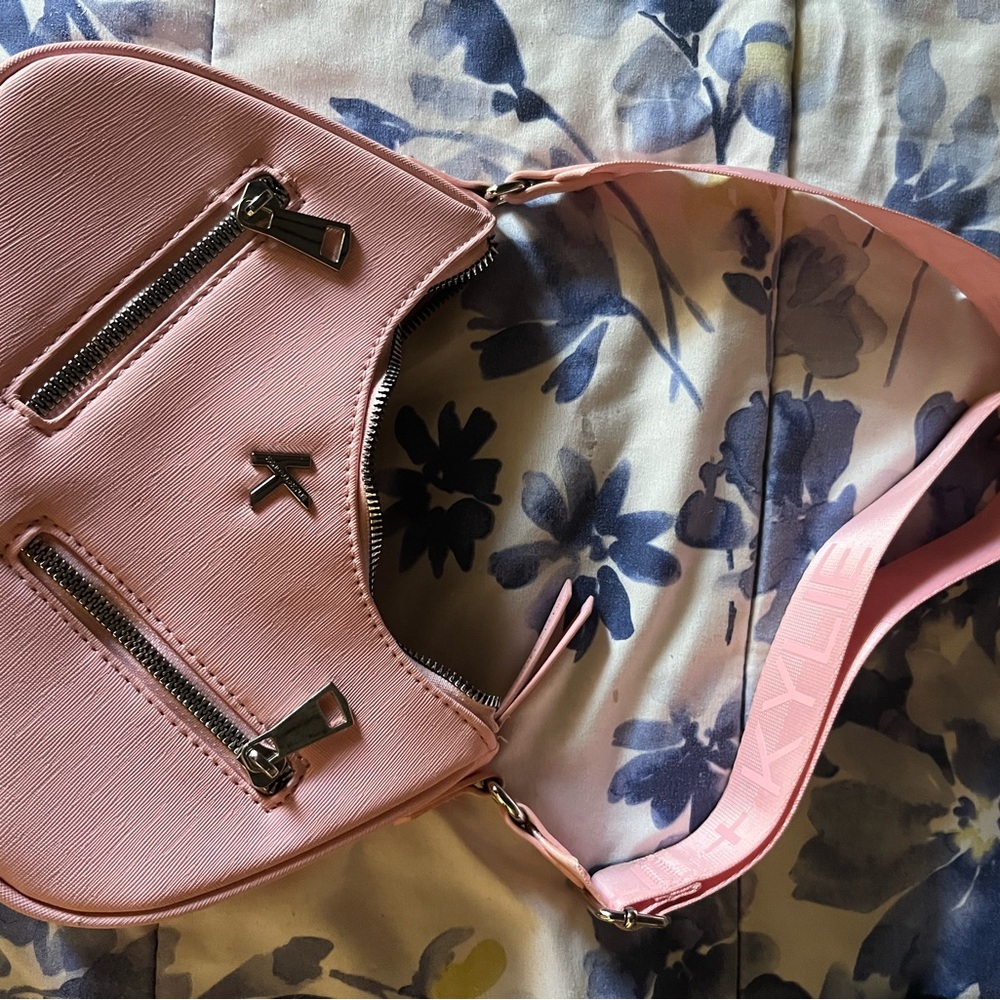 Kendall & Kylie Pink Shoulder Bag with Silver Accents